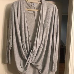 Cabi grey wrap long sleeve cotton shirt.  EUC
